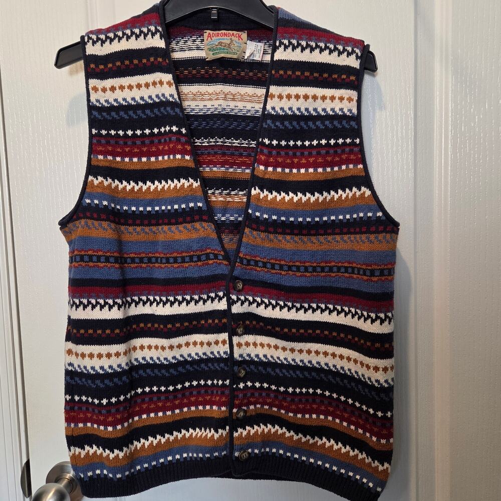 Vintage Adirondack Fair Isle knit vest sz M
